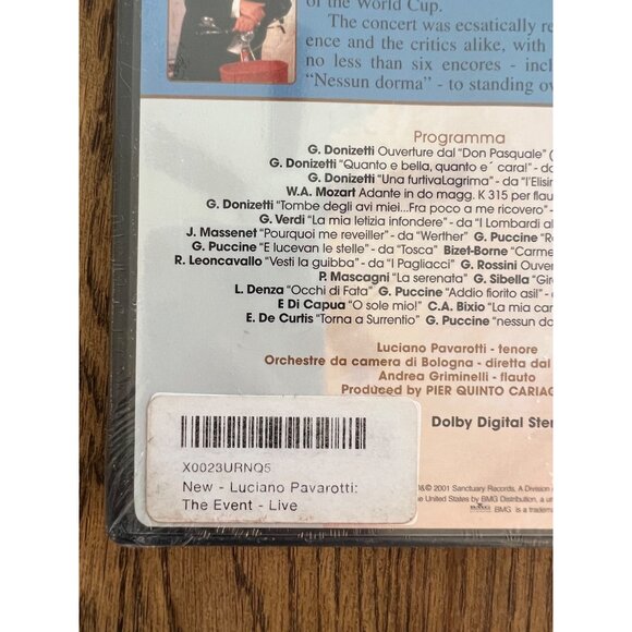 Luciano Pavarotti The Event Live World Cup Celebration Concert DVD Sealed New - Picture 3 of 4